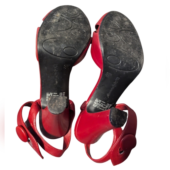 American Eagle Red Slingback Heels Strappy Summer - Picture 5 of 7